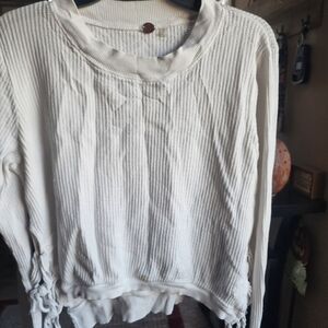 Women's Cream Ribbed Top Free People